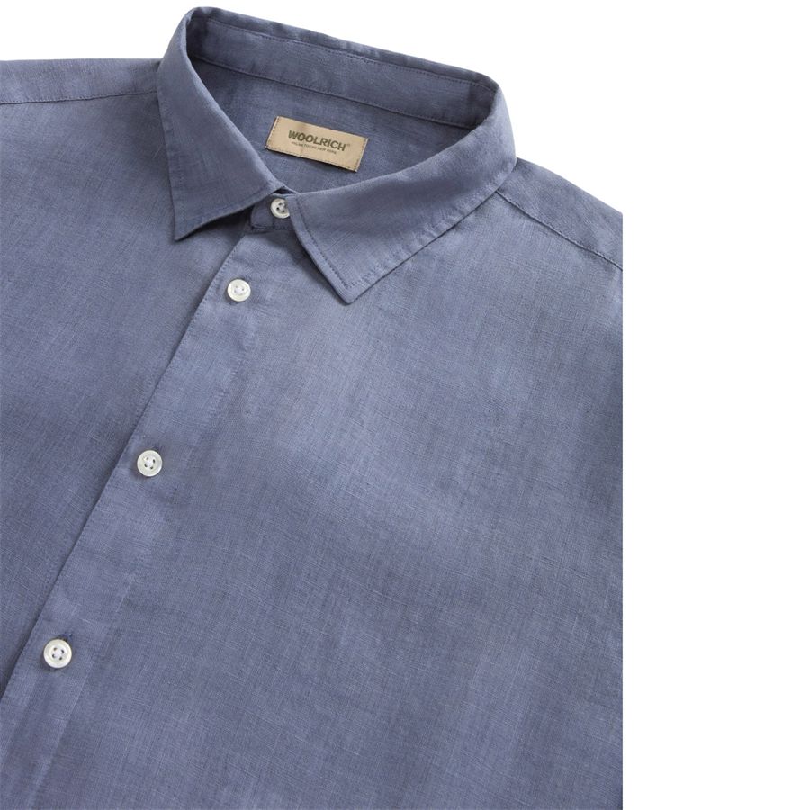 Camicia in puro lino tinta in capo da uomo Woolrich | CFWOSI201331194